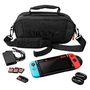 Bionik Nintendo Switch Commuter Crossbody Travel Case Black Padded Bag
